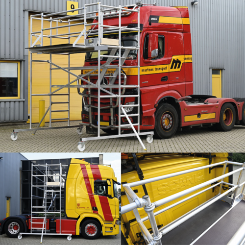 Truck Scaffold System, Easy Access / Safe Working Platform for HGV's / Tractor Units