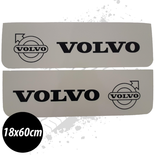 Volvo White/Black Front Mudflaps (Pair)