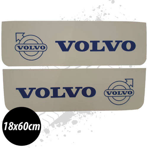 Volvo White/Blue Front Mudflaps (Pair)