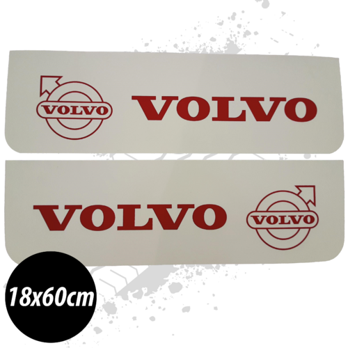 Volvo White/Red Front Mudflaps (Pair)