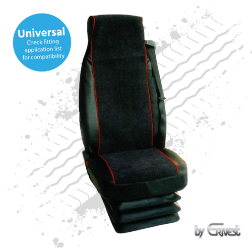 Universal X Type Truck Seat Cover, Black / Red, Hard Wearing (Single)