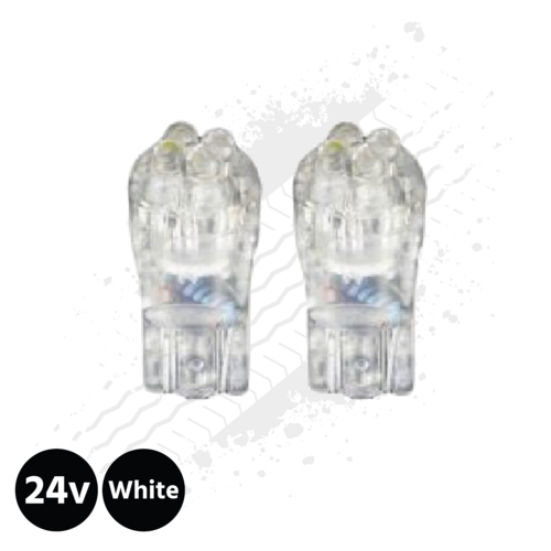 Ice White T10 5w LED Bulbs (Pair) 24v for Trucks
