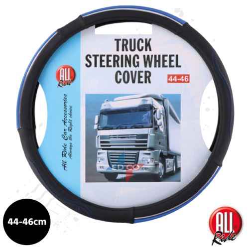 Truck Steering Wheel Cover Black/Blue 44/46
