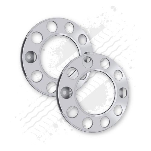 10 Stud Open Donut Rings Nut Covers - 22.5" Wheel Trim (Pair) (5252)