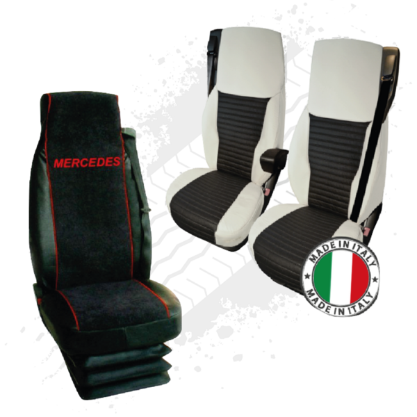 Truck Seat Covers, Leather, Fabric, Easy Wipe Clean, MAN, Volvo, Scania, Iveco, Renault, DAF, Mercedes.