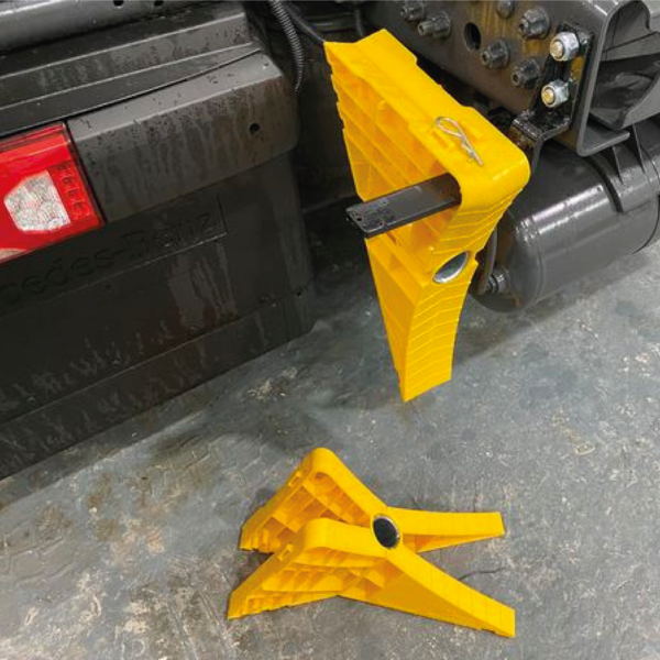 Wheel Chocks and Holders - Truck, HGV Chocks, Homologated thermoplastic at great prices.