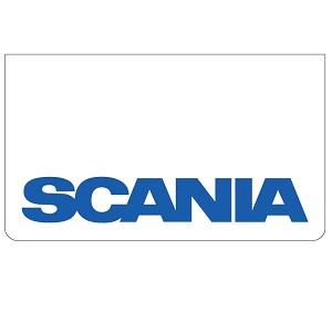 Scania White/Blue Mudflaps (Pair)