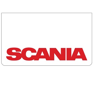 Scania White/Red Mudflaps (Pair)