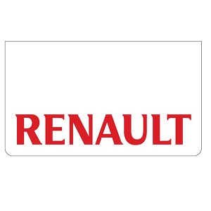 Renault White/Red Mudflaps (Pair)