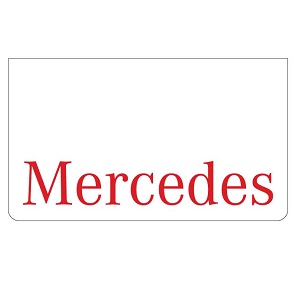 Mercedes White/Red Mudflaps (Pair)