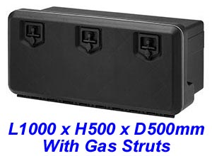 Plastic Toolbox With 3 Locks 1000 x 500 x 500 - With Gas Struts