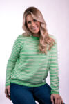Cashmere green striped boxy sweater