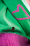 Green and pink cashmere sweater